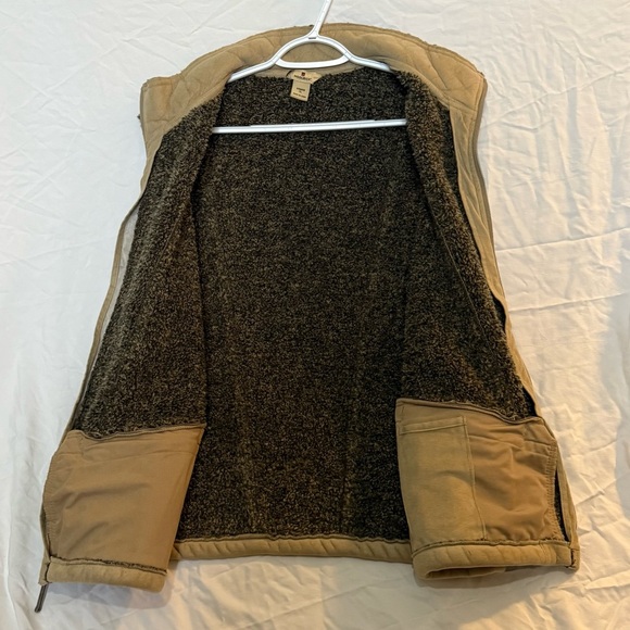 WOOLRICH Women's Faux Suede Vest KHAKI Lined Full Zip Up - Picture 4 of 6